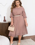 Chiffon dress with belt - Twiggy Shop
