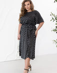 Silk midi dress with polka dots - Twiggy Shop