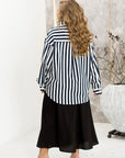 Linen striped shirt в Dark blueьо - Twiggy Shop
