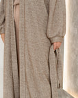Long fluffy cardigan with belt - Twiggy Shop