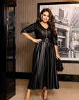 Leather dress with belt - Twiggy Shop