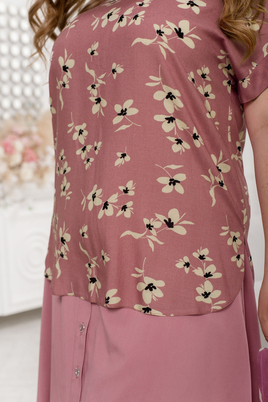 Блуза от щапел на цветя