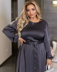 Разкроена рокля от коприна - Twiggy Shop