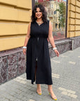Ленена миди рокля
