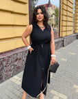 Ленена миди рокля