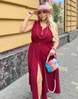 Ленена миди рокля