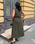 Ленена миди рокля