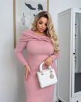 Миди рокля от мека материя - Twiggy Shop