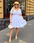 Крепирана къса рокля