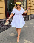 Крепирана къса рокля