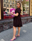 Крепирана къса рокля