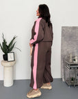 Шушляков комплект със състав полиестер, вискоза и спандекс, изображение на модел, комфортен и стилен дизайн.