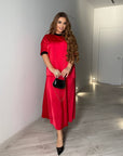Копринен комплект от блуза и пола с колан - Twiggy Shop