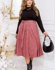 Разкроена пола от рипсено кадифе - Twiggy Shop