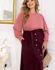 Разкроена пола от рипсено кадифе - Twiggy Shop