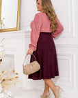 Разкроена пола от рипсено кадифе - Twiggy Shop