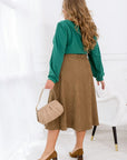Разкроена пола от рипсено кадифе - Twiggy Shop