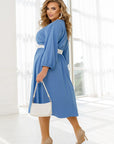 Knee-length dress with belt - Twiggy Shop