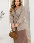 Short fluffy cardigan with belt - Twiggy Shop