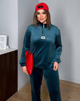Кадифен комплект с цип - Twiggy Shop