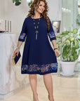 Рокля с мрежа с бродерия - Twiggy Shop