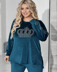 Комплект от кадифе с камъни - Twiggy Shop