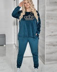 Комплект от кадифе с камъни - Twiggy Shop