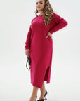 Knit midi dress with belt - Twiggy Shop