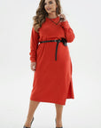 Knit midi dress with belt - Twiggy Shop
