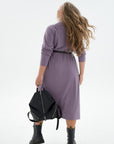 Knit midi dress with belt - Twiggy Shop