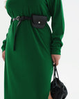 Knit midi dress with belt - Twiggy Shop