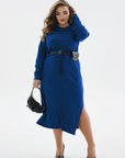 Knit midi dress with belt - Twiggy Shop
