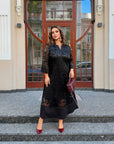 Рокля в права кройка с бродерия - Twiggy Shop