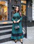 Дълга рокля с бродерия - Twiggy Shop
