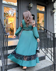 Дълга рокля с бродерия - Twiggy Shop