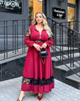 Дълга рокля с бродерия - Twiggy Shop