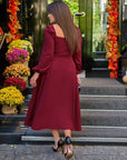 Разкроена рокля в миди дължина - Twiggy Shop