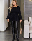 Блуза от мек трикотаж с колан - Twiggy Shop
