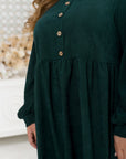 Ribbed velvet dress with buttons - Twiggy Shop