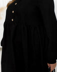 Ribbed velvet dress with buttons - Twiggy Shop