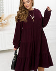 Рокля от рипсено кадифе с волани - Twiggy Shop