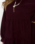 Рокля от рипсено кадифе с волани - Twiggy Shop