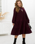 Рокля от рипсено кадифе с волани - Twiggy Shop