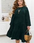 Рокля от рипсено кадифе с волани - Twiggy Shop