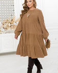 Рокля от рипсено кадифе с волани - Twiggy Shop