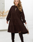 Рокля от рипсено кадифе с волани - Twiggy Shop