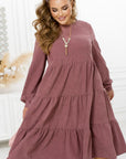 Рокля от рипсено кадифе с волани - Twiggy Shop