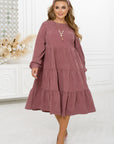 Рокля от рипсено кадифе с волани - Twiggy Shop