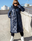 Long nylon coat with a hood - Twiggy Shop