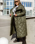 Long nylon coat with a zipper - Twiggy Shop